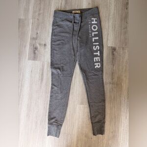 Hollister Charcoal Gray Logo Joggers